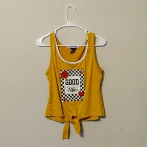 Yellow Good Vibes Tank Top Rue21 size M